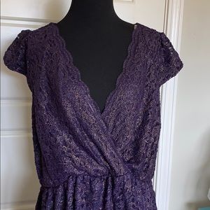 Plus size ModCloth lace faux wrap dress 💜